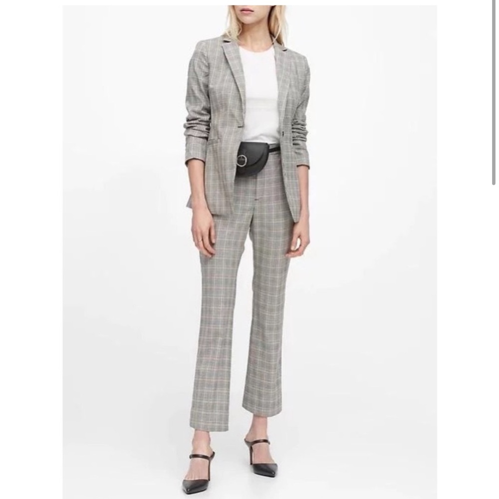 Banana Republic Long and Lean Fit Plaid Blazer 8 Tall